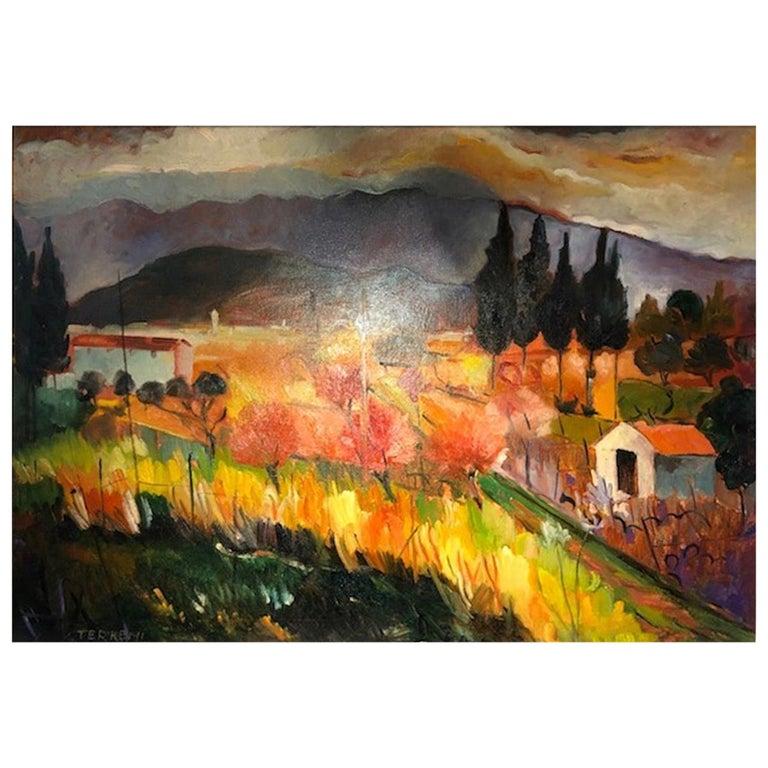 Gino Terreni Landscape Painting – Campagna Empolese Campagna