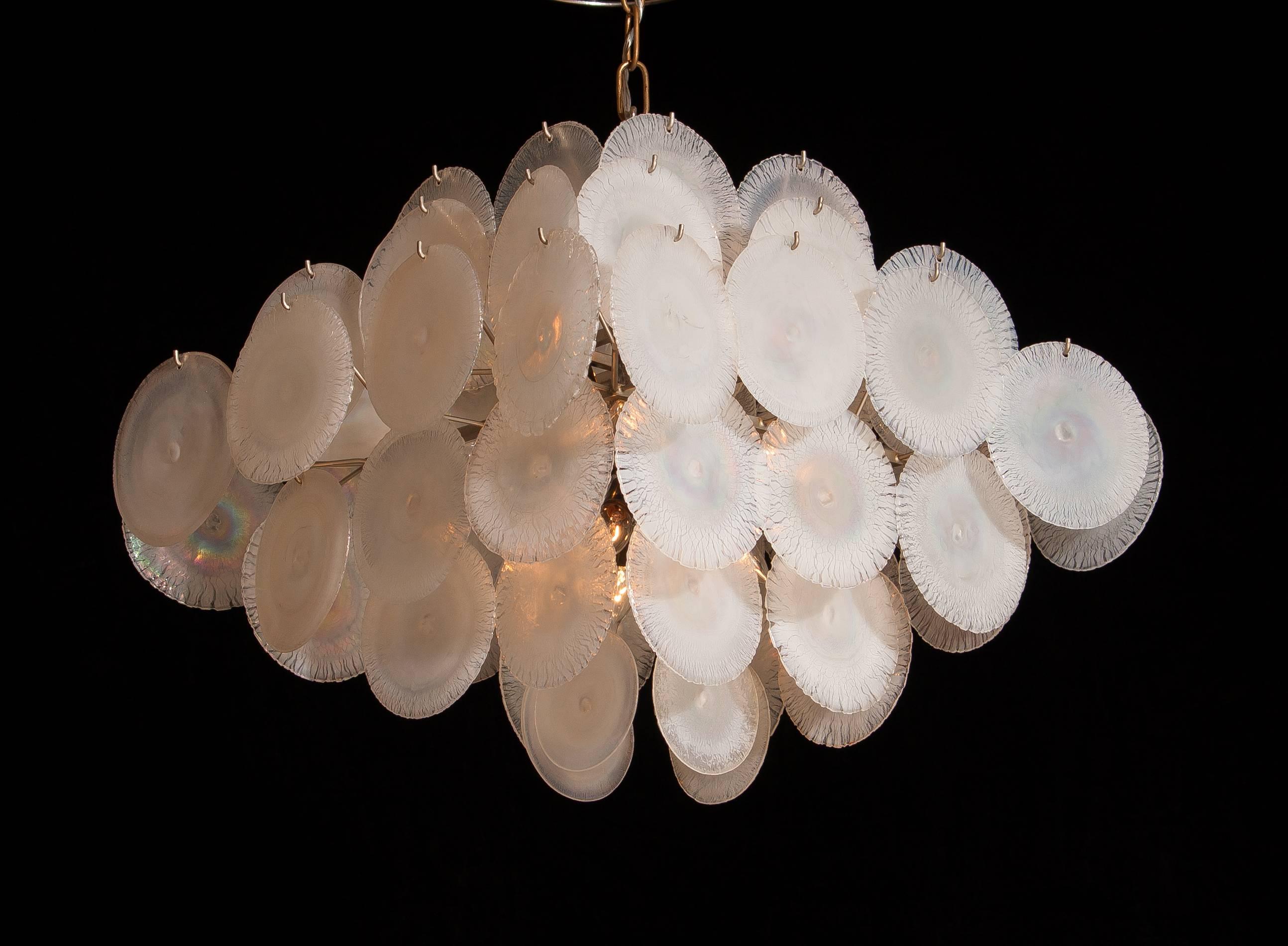 Gino Vistosi Chandelier with 60 Handmade Murano White/Pearl Colored Crystals 1