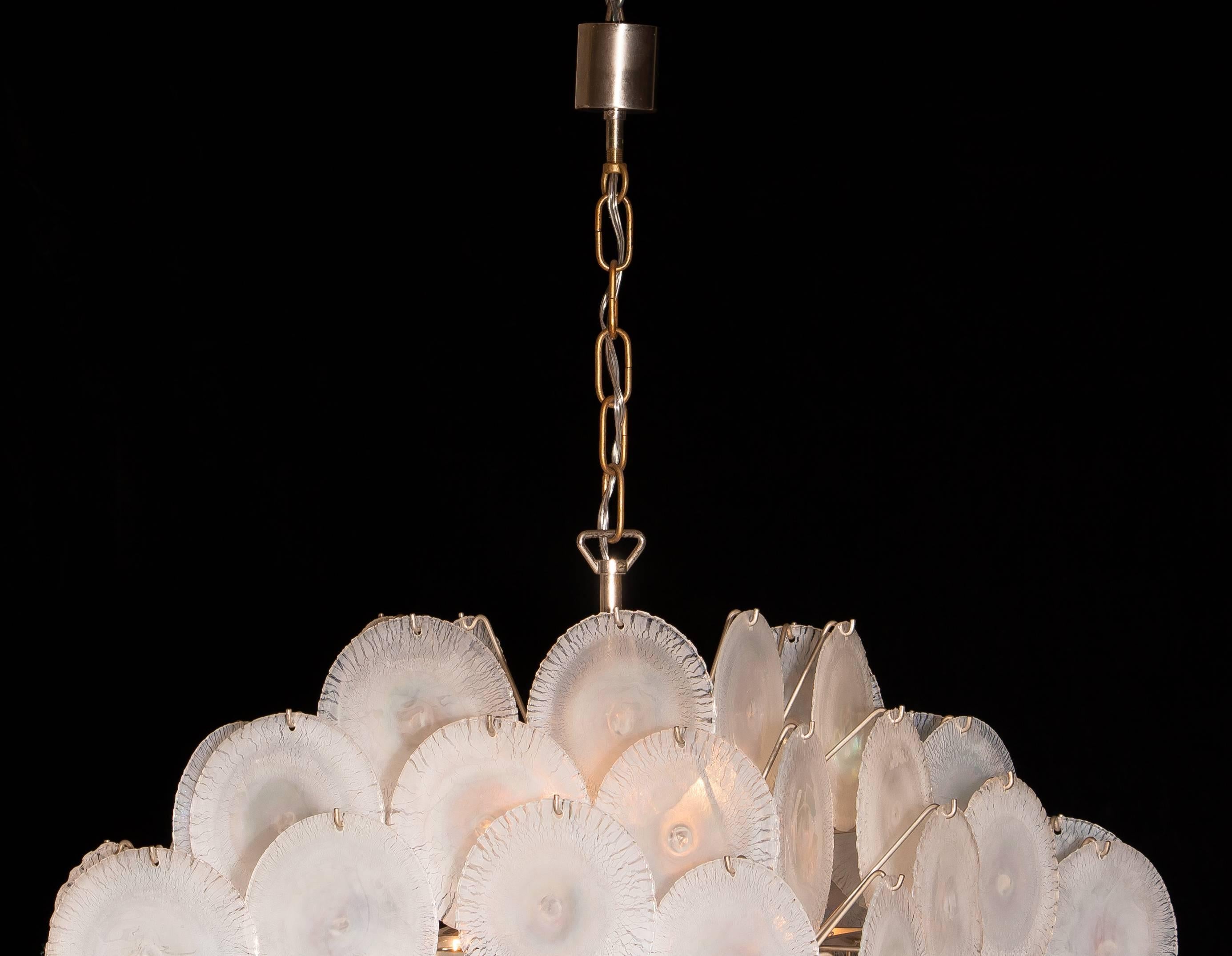 Gino Vistosi Chandelier with 60 Handmade Murano White/Pearl Colored Crystals 3