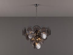 Gino Vistosi for Vistosi Chandelier in Chrome and Murano Glass