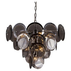 Gino Vistosi for Vistosi Chandelier in Chrome and Murano Glass