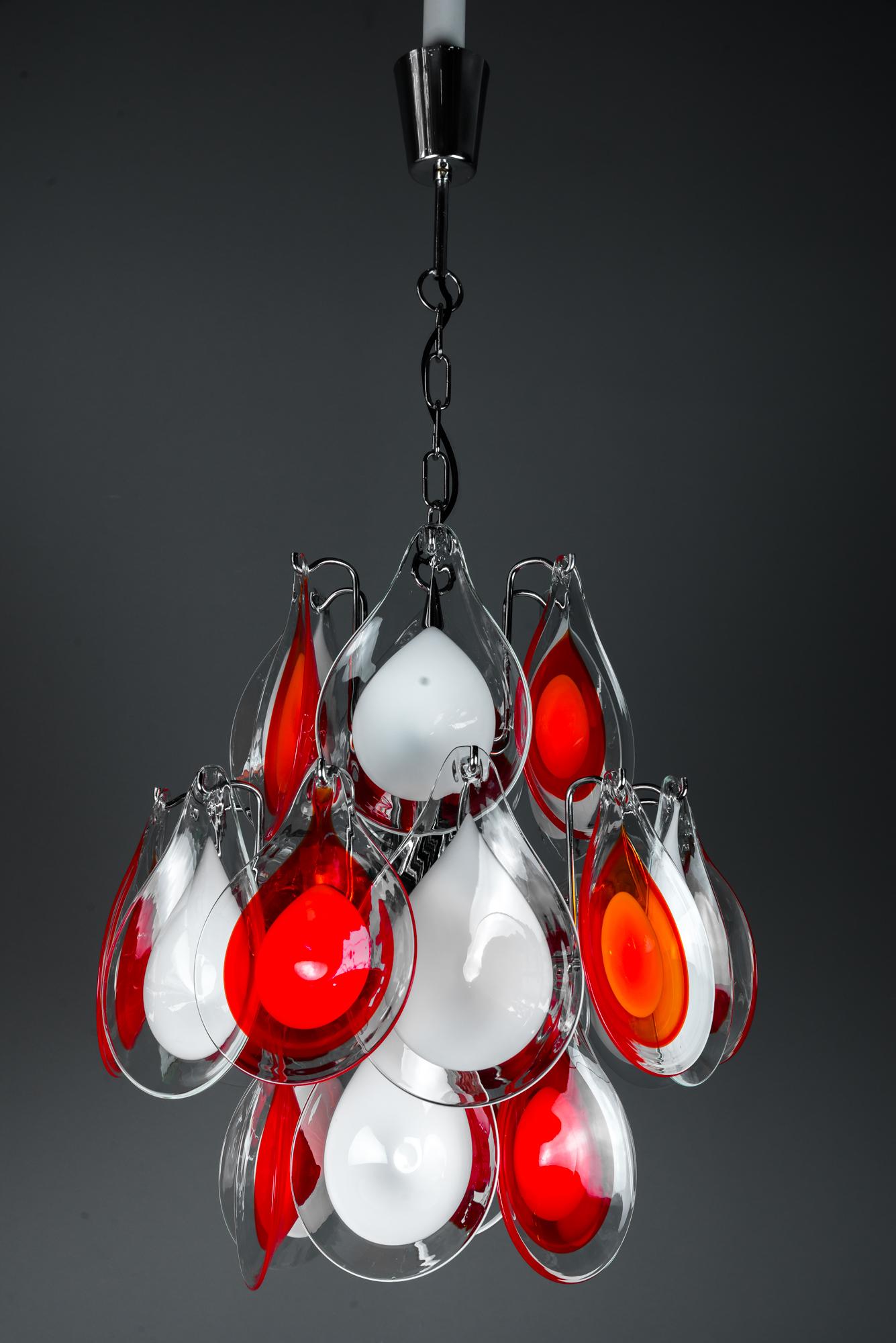 Glass Chandelier, 2000s, style of Gino Vistosi In Good Condition For Sale In Wien, AT