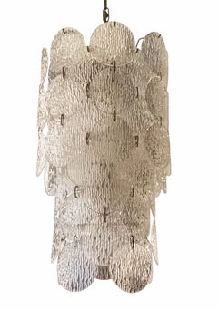 Gino Vistosi "Torcello" Murano Glass Disk Chandelier, Italy 1960s