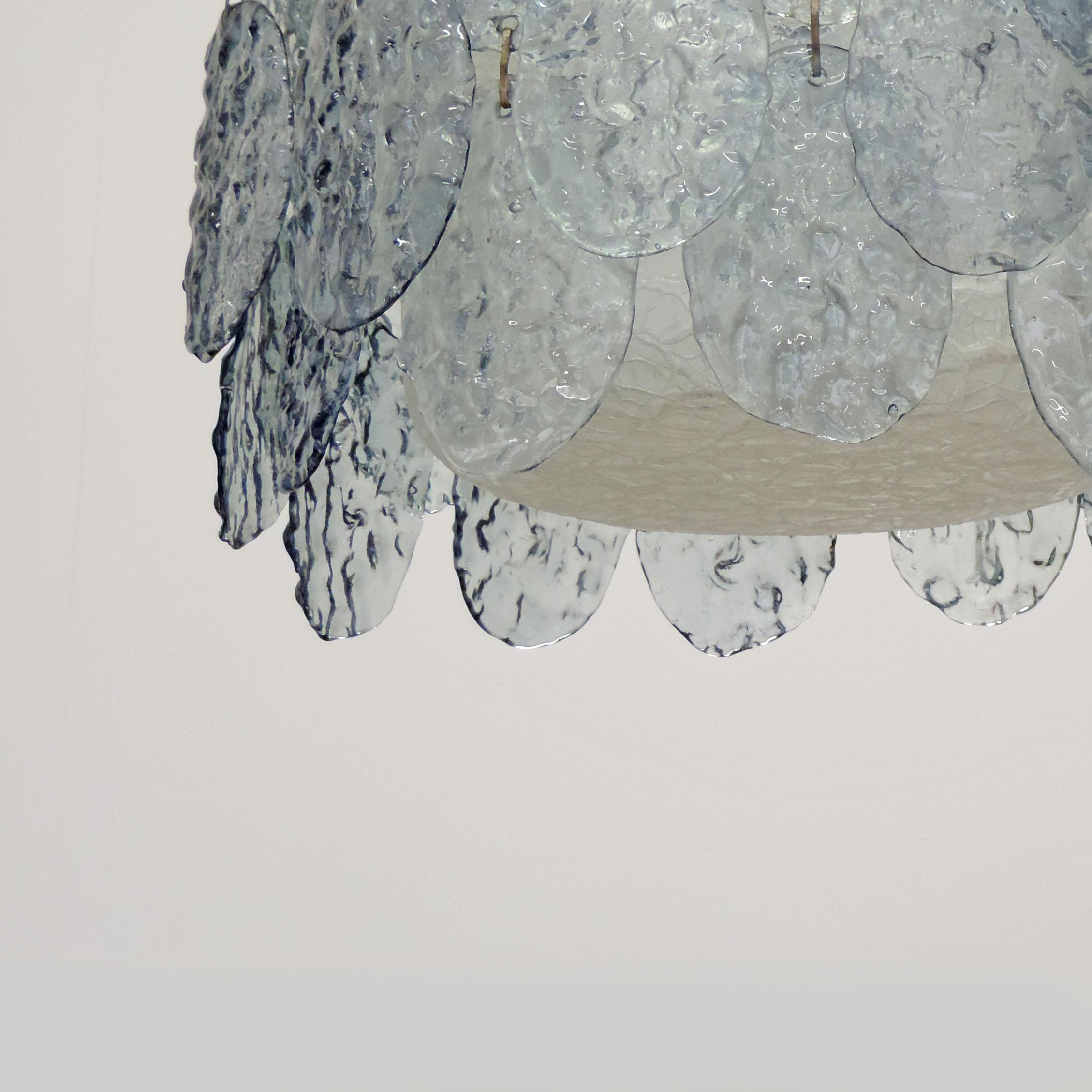Italian Gino Vistosi Murano Glass Ceiling Lamp for Vistosi, Italy, 1966 For Sale