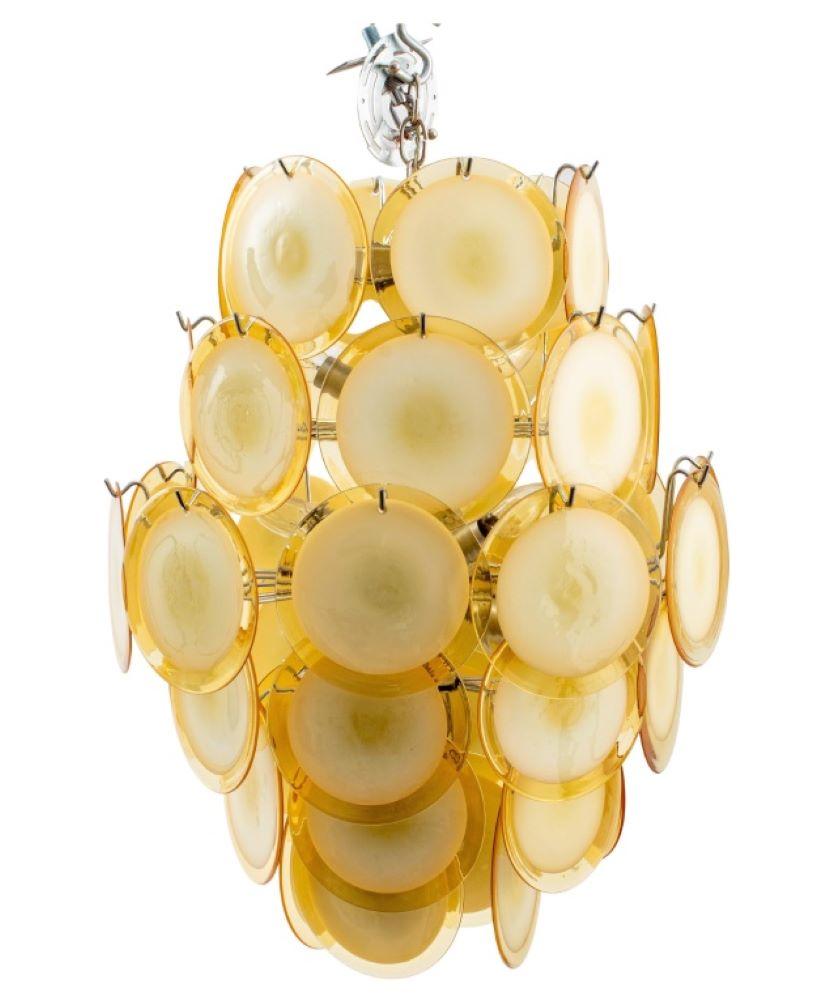 Mid-Century Modern Gino Vistosi, Murano Glass Hung Chandelier, 60s