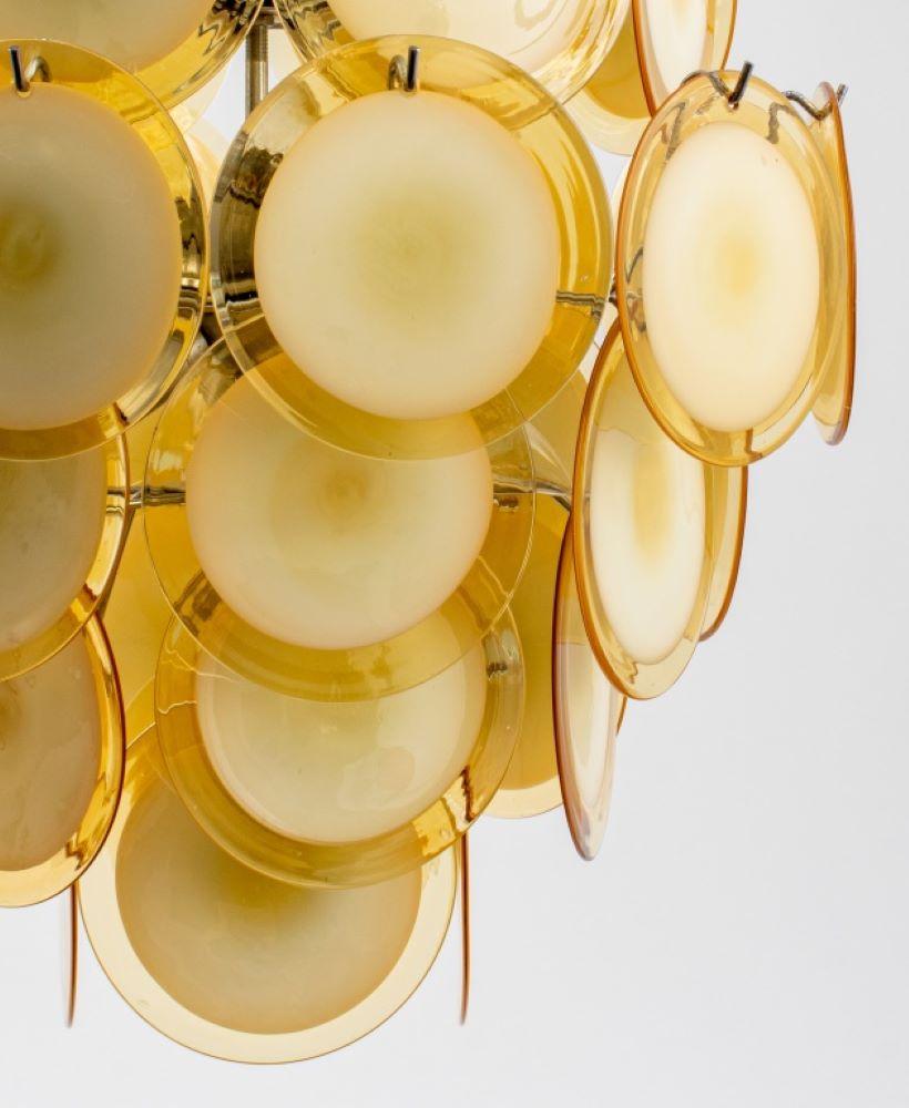 Italian Gino Vistosi, Murano Glass Hung Chandelier, 60s