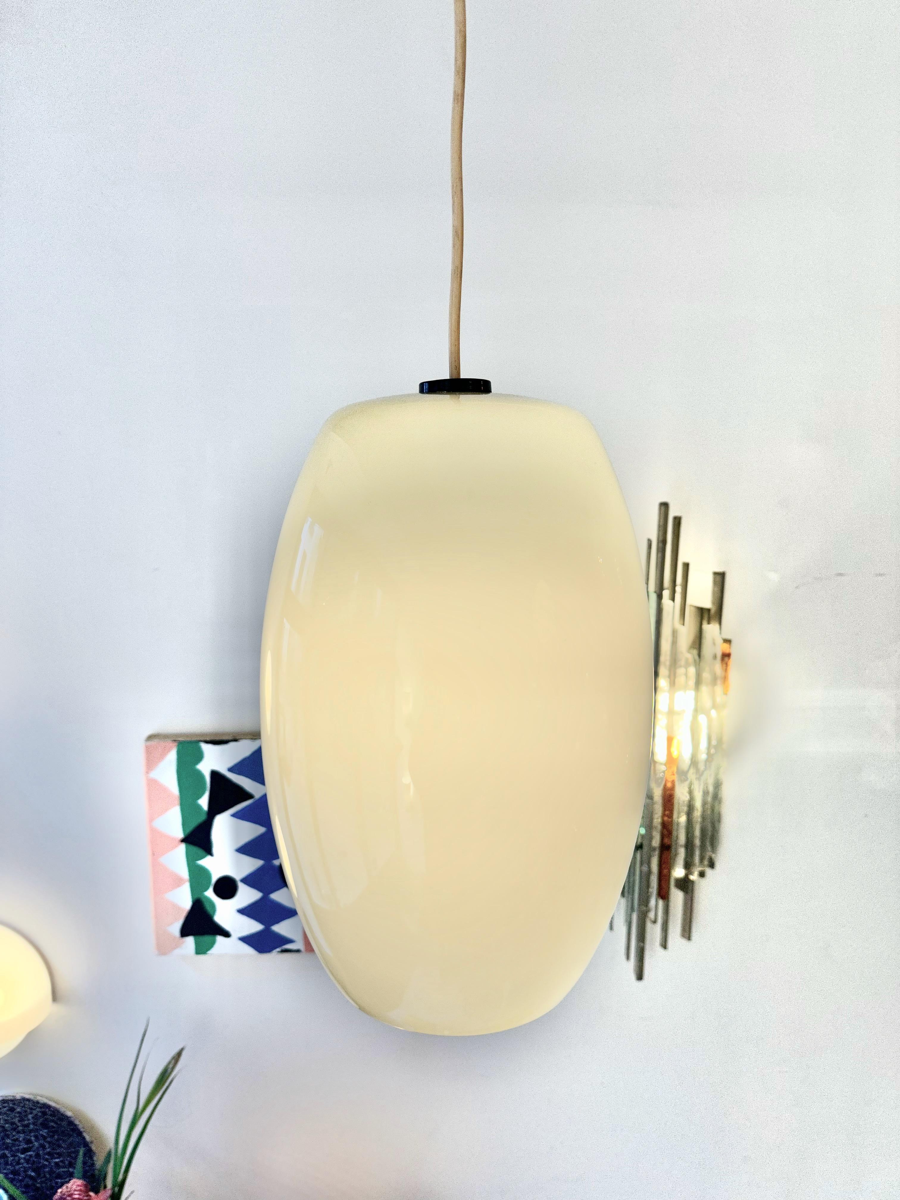 Gino Vistosi Oval Smoked Blown Glass Pendant Light, 1960 For Sale 1