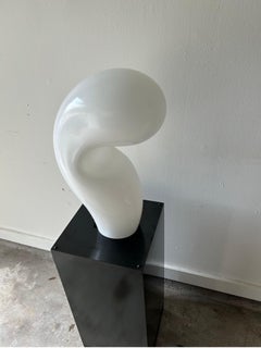 Lampada da tavolo in vetro di Murano bianco vintage di Gino Vistosi