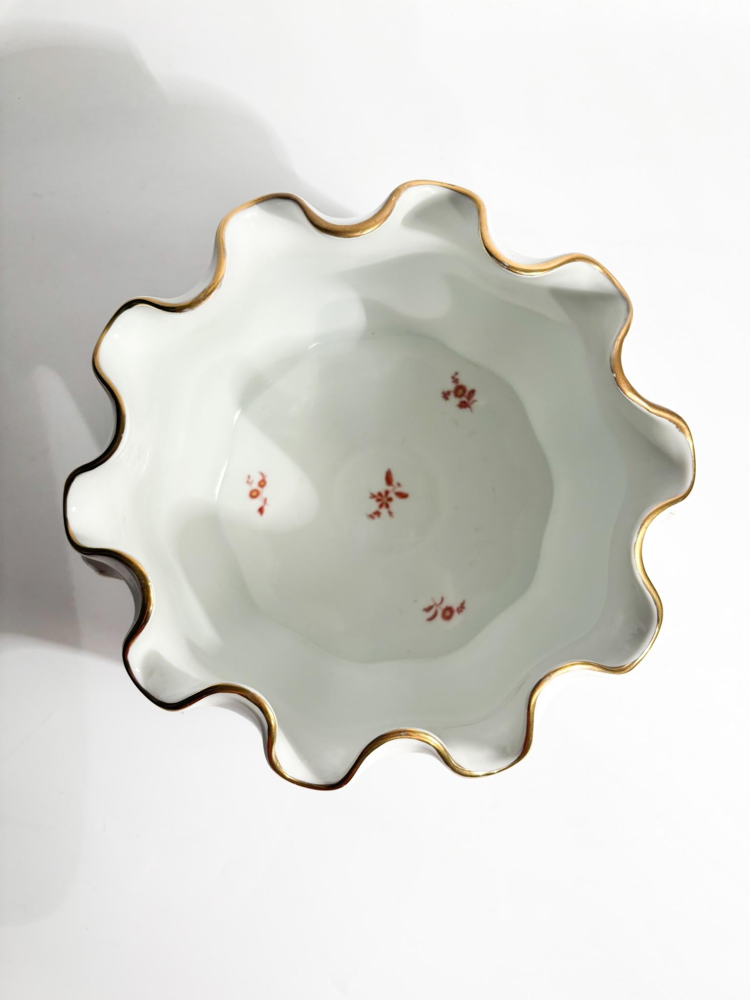 Ginori Doccia Porcelain Refresher Vase Galli Rossi Series 1950s For Sale 2