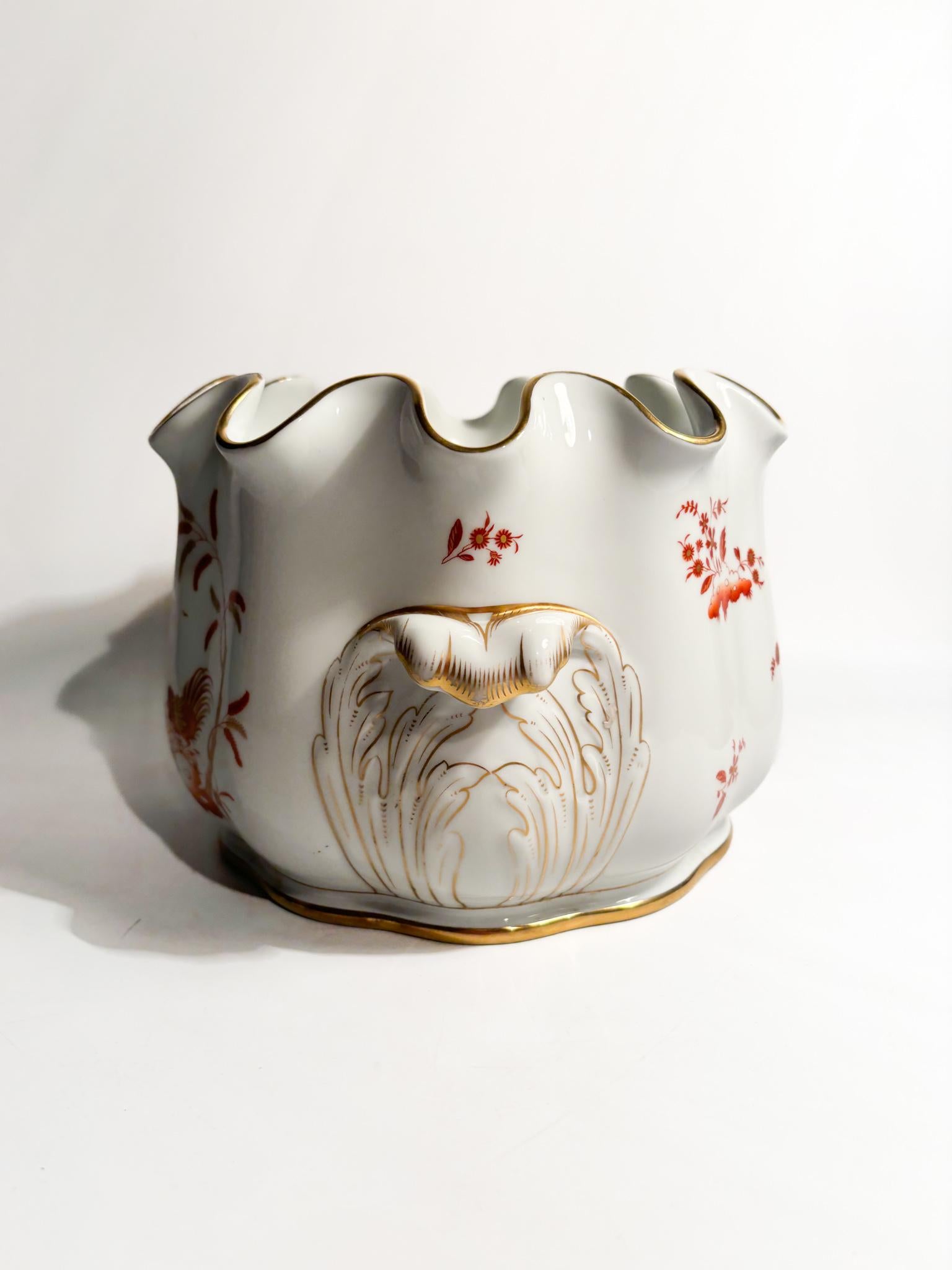 Ginori Doccia Porcelain Refresher Vase Galli Rossi Series 1950s For Sale 3