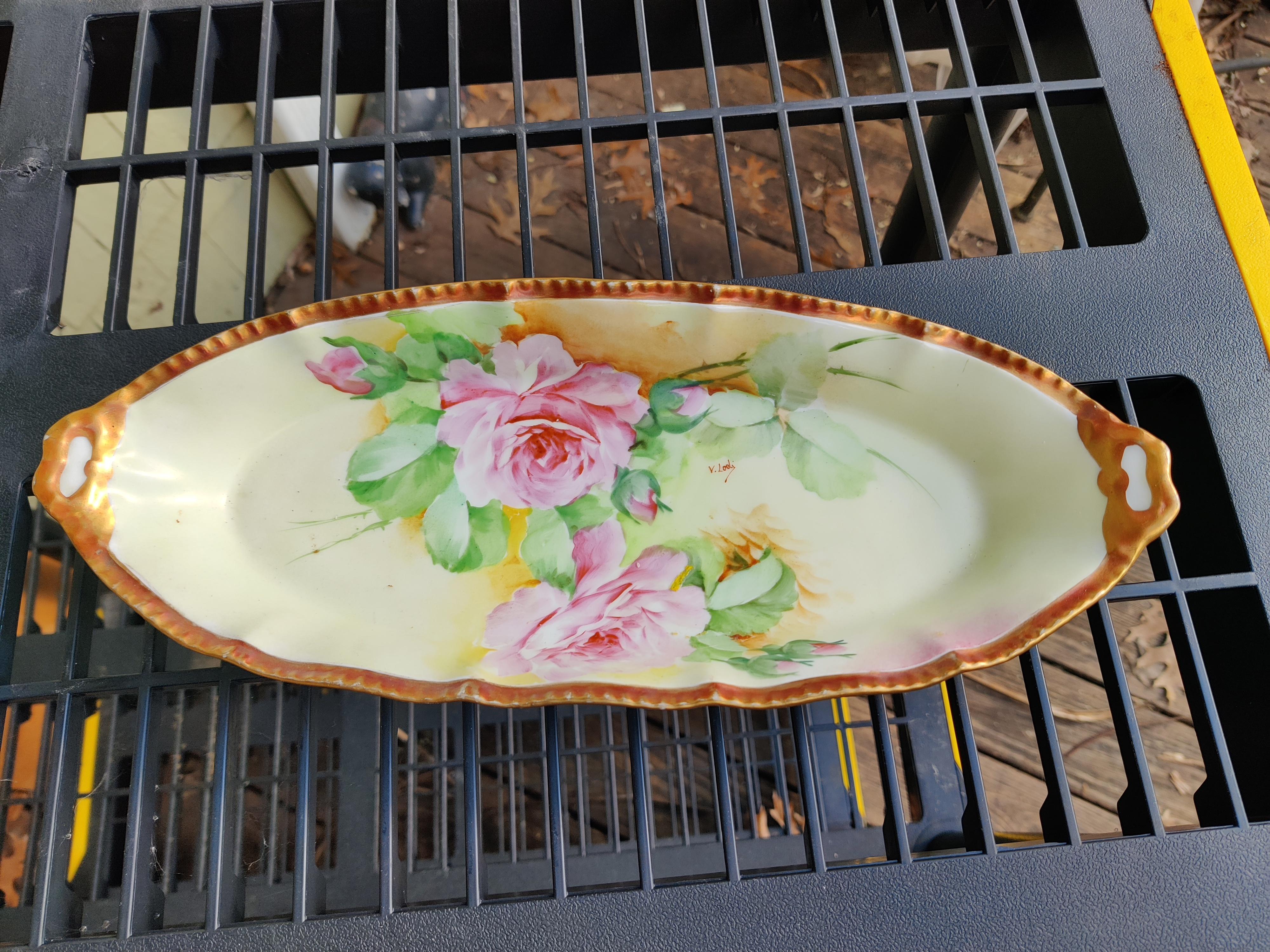 Ginori Italy Hand Painted Oval Dish For Sale 4