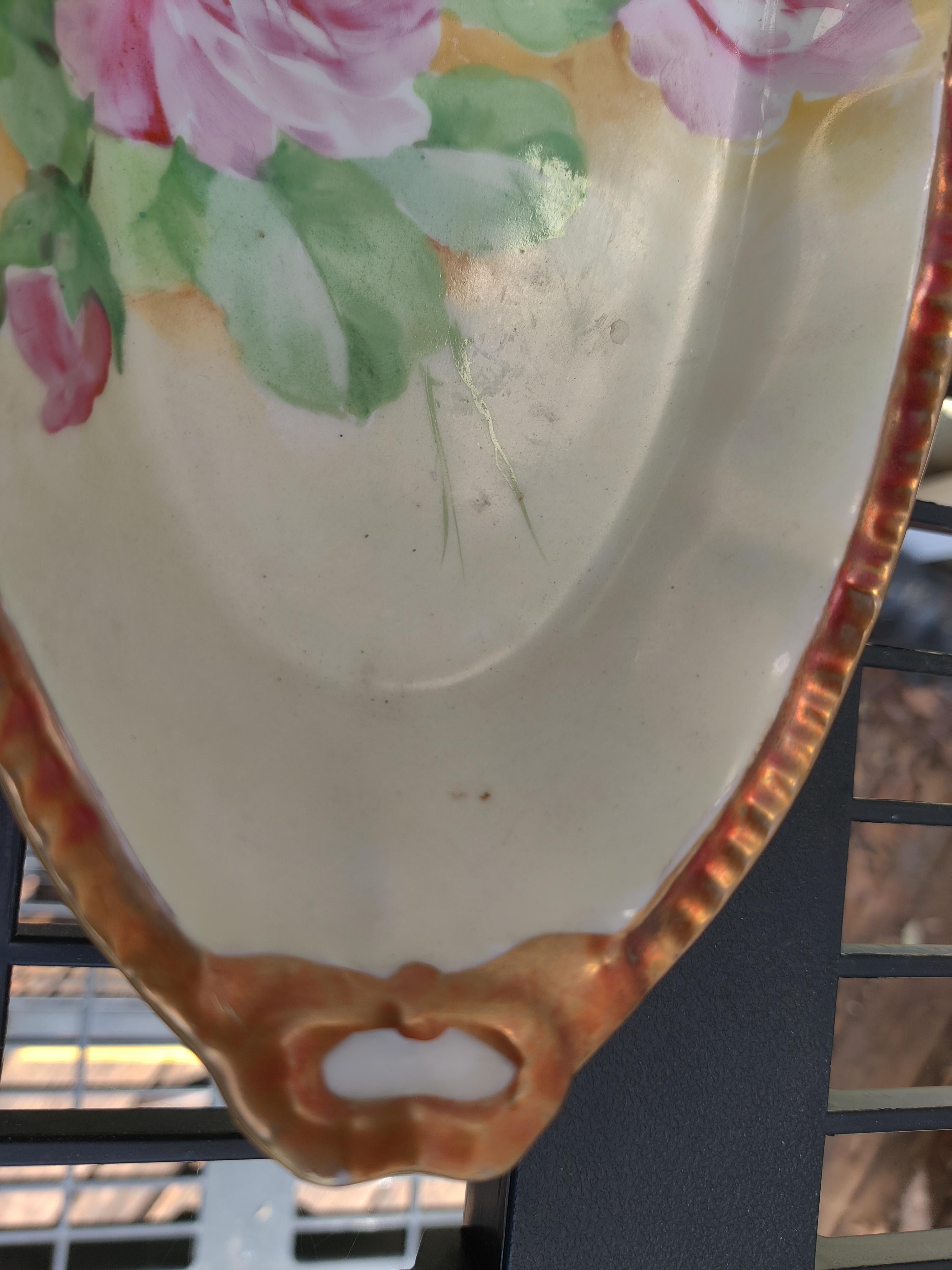 20th Century Ginori Italy Hand Painted Oval Dish For Sale