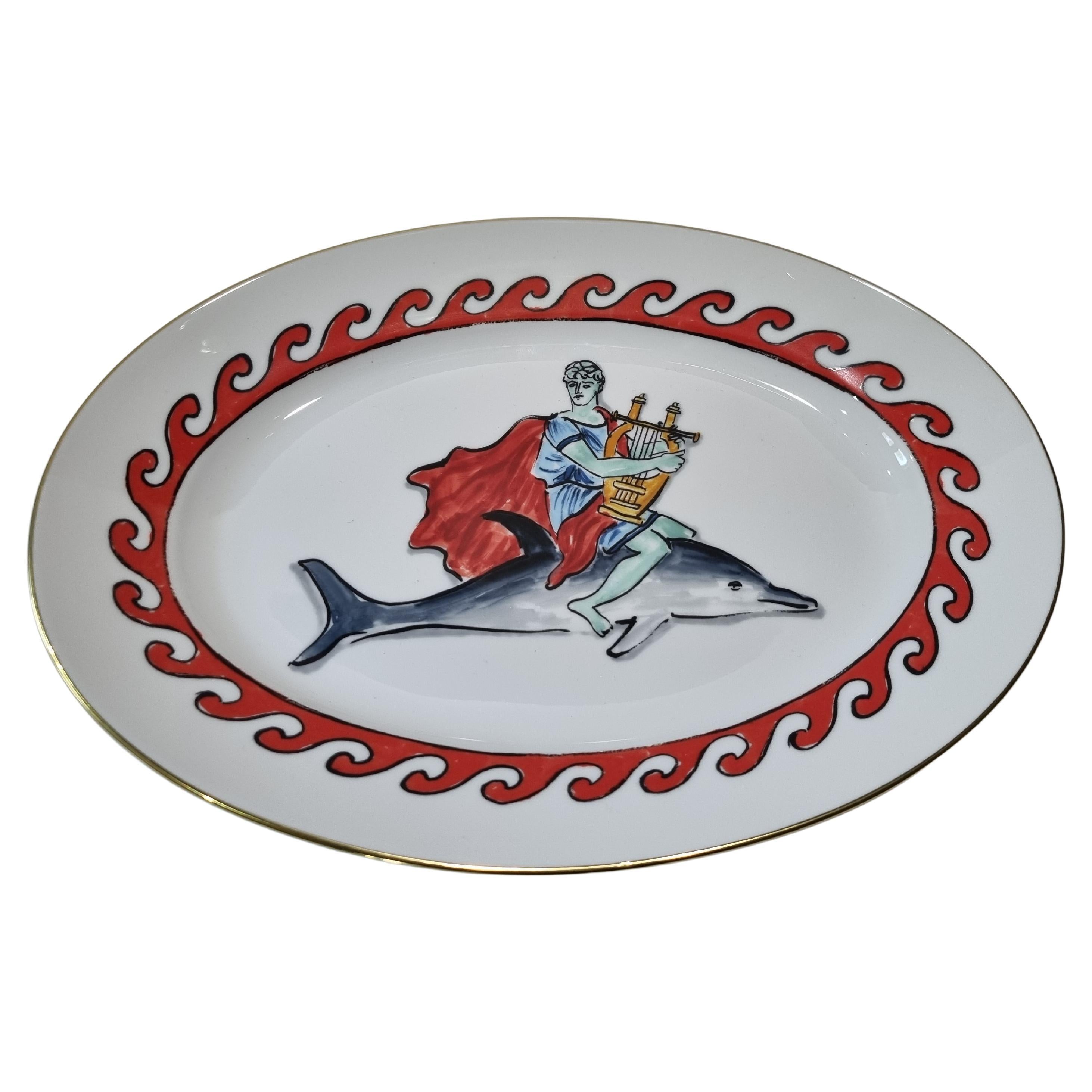 Ginori Luke Edward Hall's "Il Viaggio Di Nettuno" Dolphin Oval Platter, 2022 For Sale