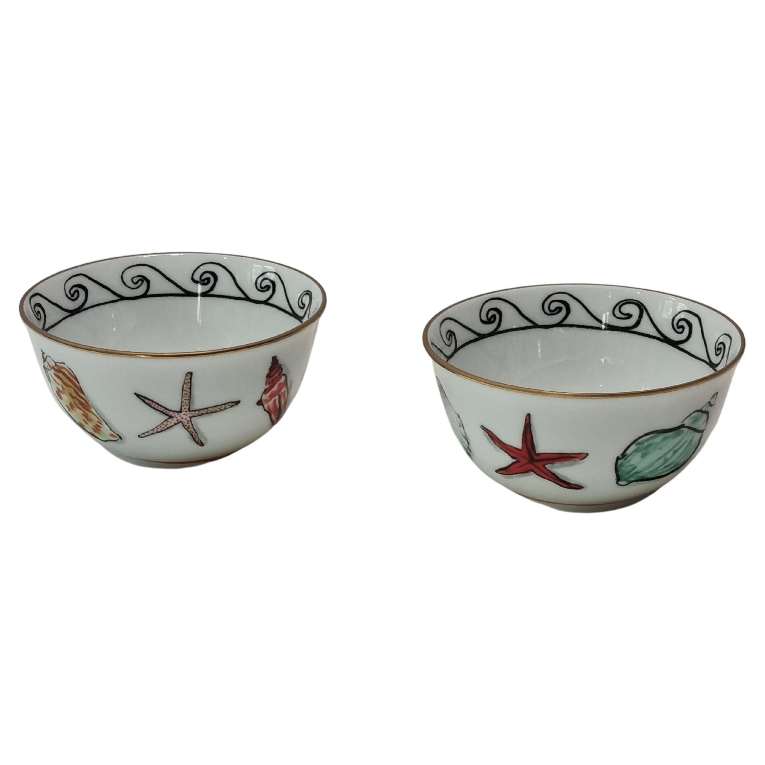 Ginori Luke Edward Hall's "Il Viaggio di Nettuno" Set of Two Small Bowls, 2023