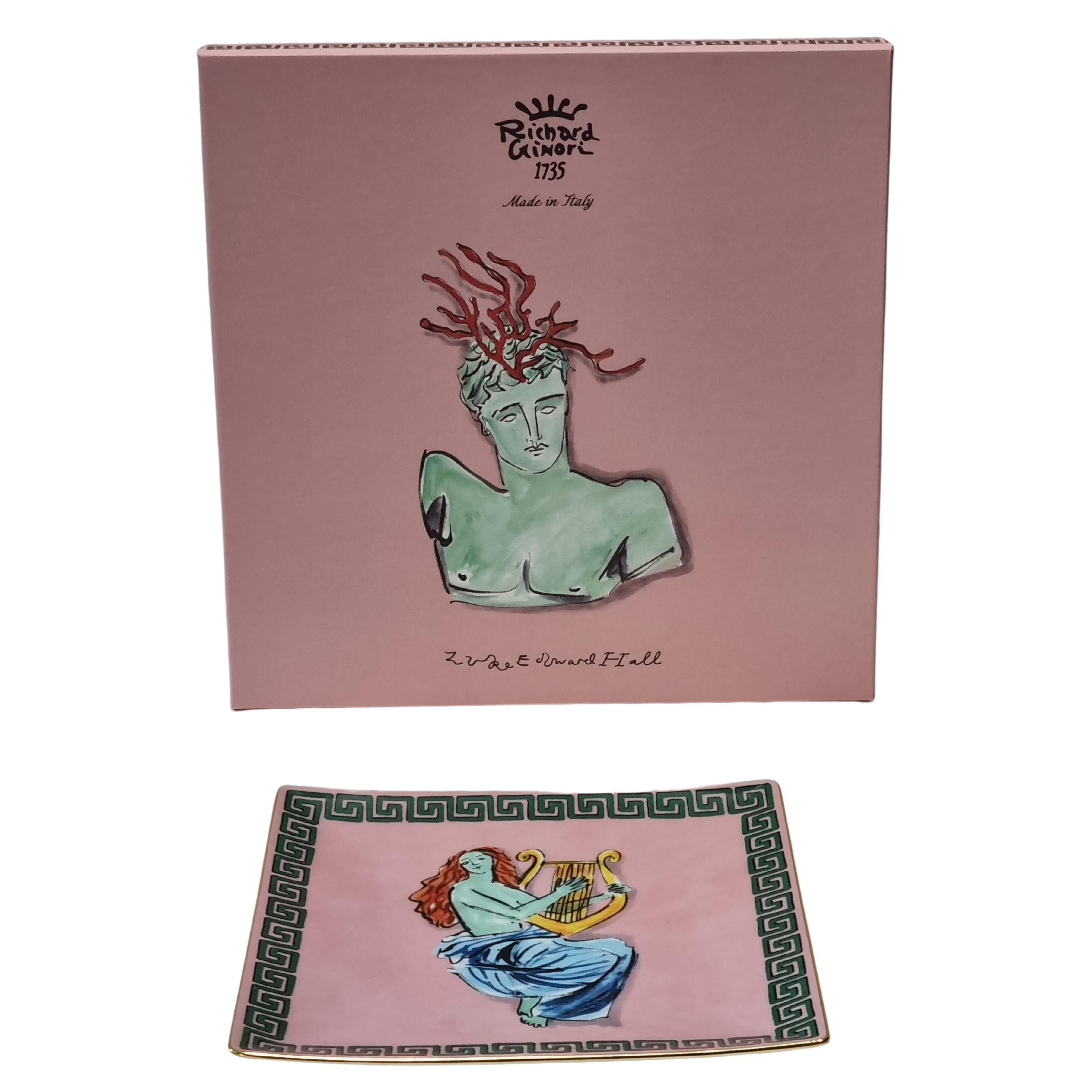 Ginori Luke Edward Hall's "Il Viaggio Di Nettuno" Squared Pink Plate, 2025 For Sale