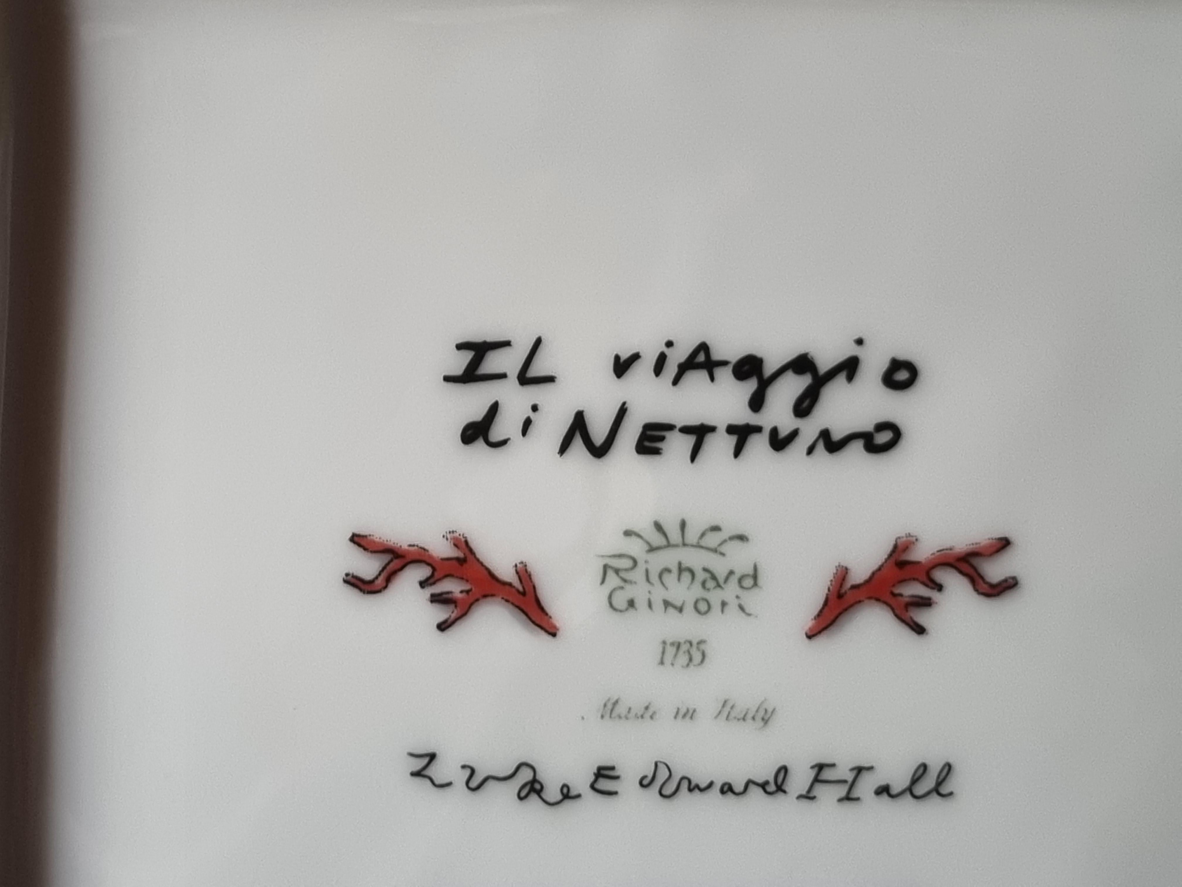 Ginori Luke Edward Halls „Il Viaggio di Nettuno“  Quadratische Ablageschale, 2023 im Zustand „Neu“ im Angebot in Cagliari, IT