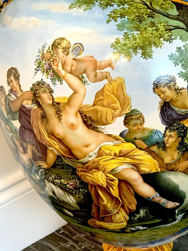 Vaso con manico di serpente allegorico in maiolica Ginori in vendita 1