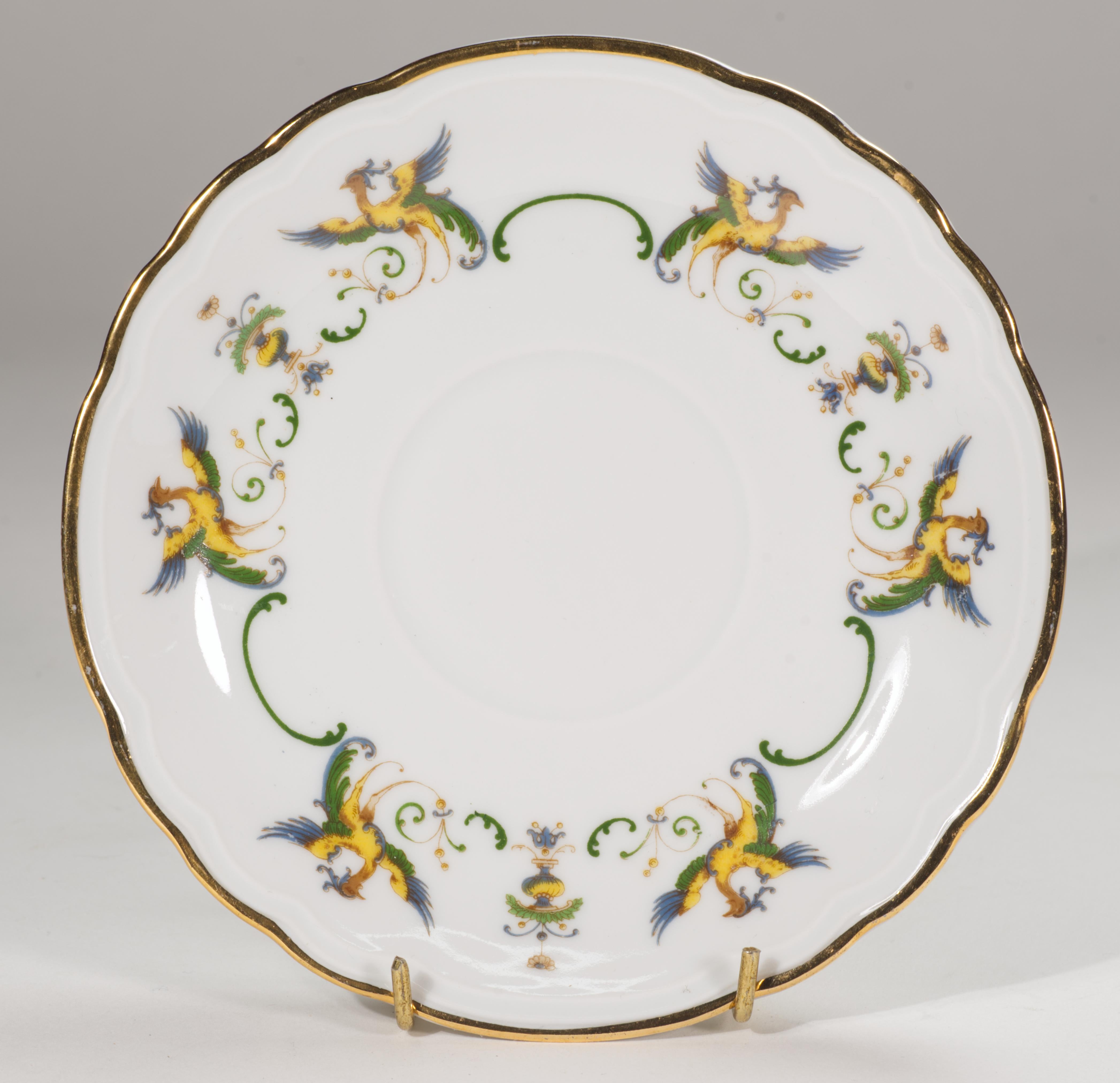 Vernissé Ensemble de tasses et soucoupes en porcelaine de Ginori, motif Maiolica, Italie, années 1950-1960 en vente