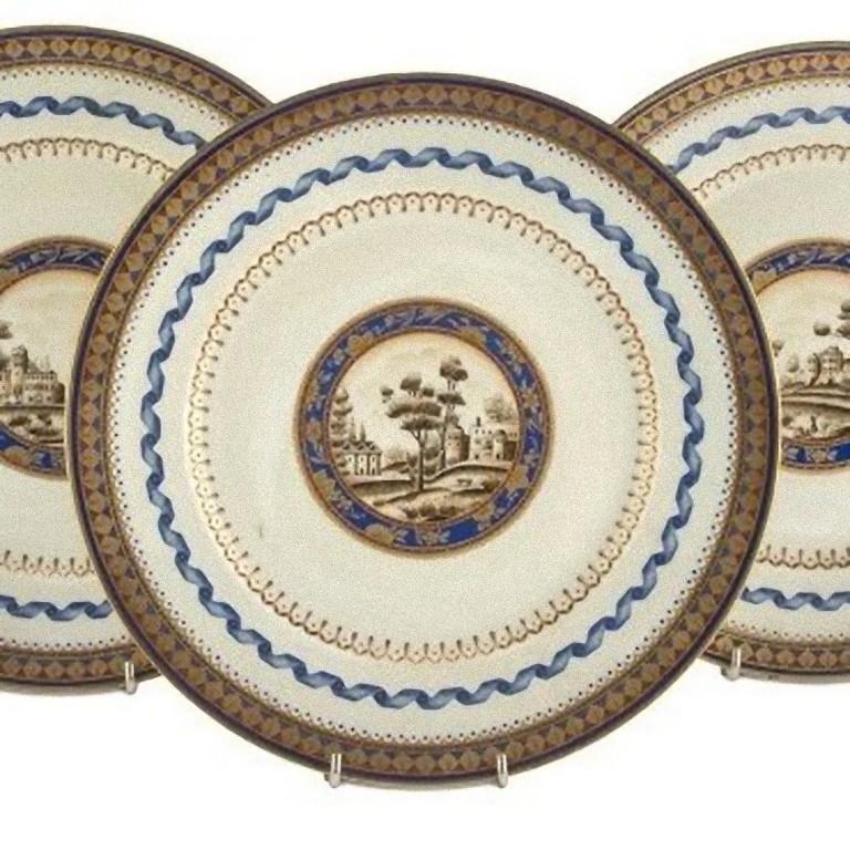 Italian Ginori Porcelain Dishes, by Richard Ginori, Handmade in Italy, 20th Century