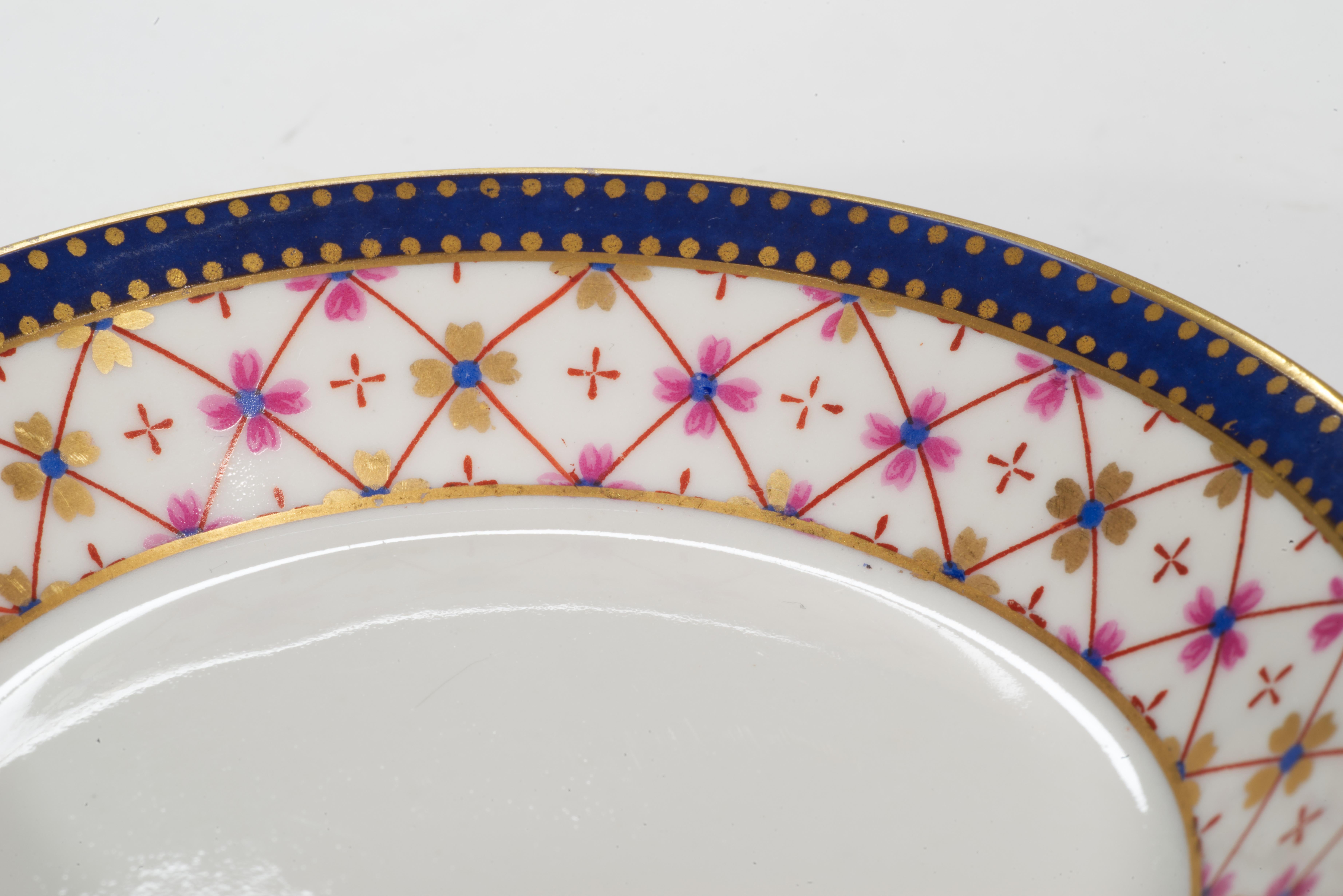 Juego de taza y platillo de café espresso de porcelana Ginori, decoración geométrica, Italia años 50 en venta 3