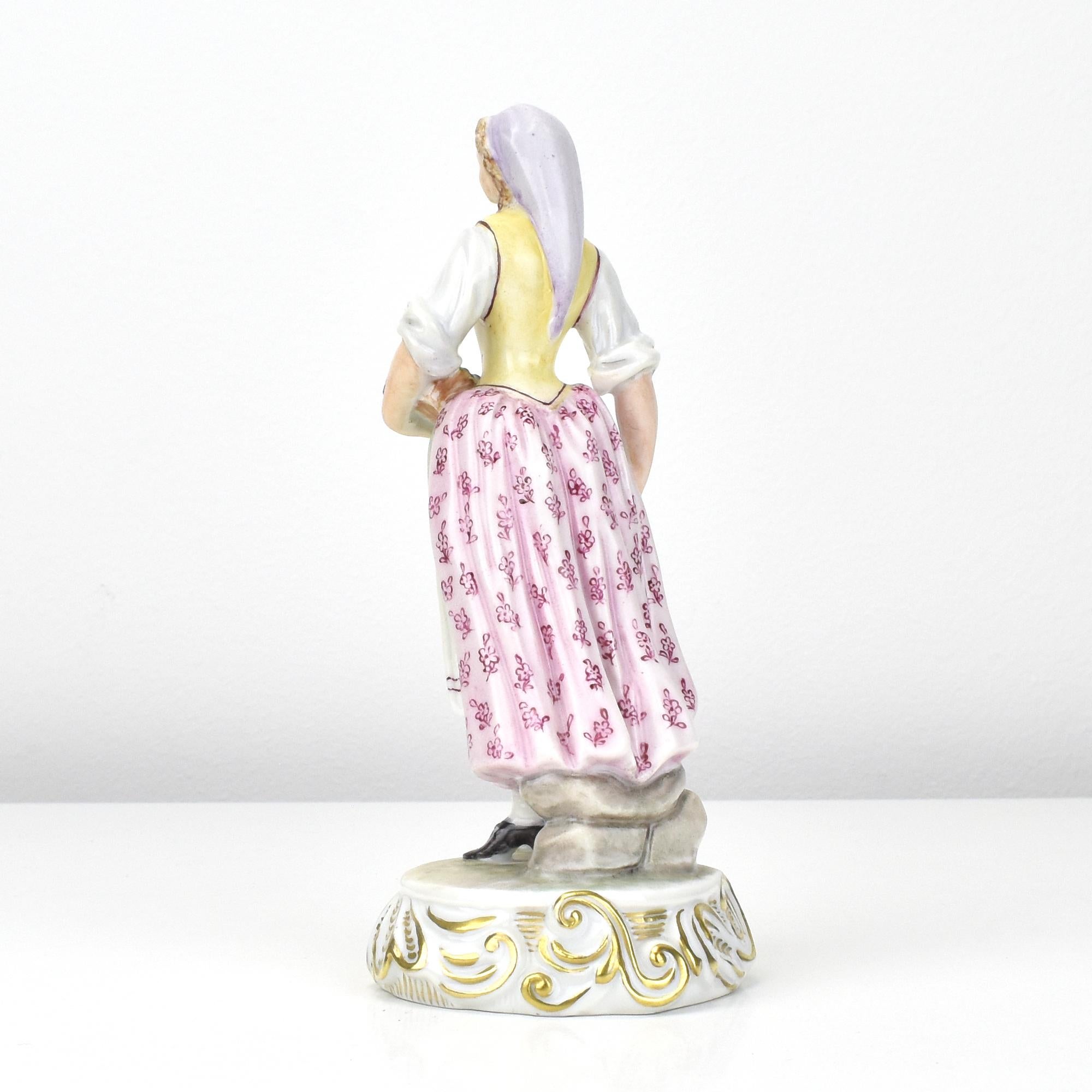 Ginori Porcelain Figurine Trio with Floral Baskets 4