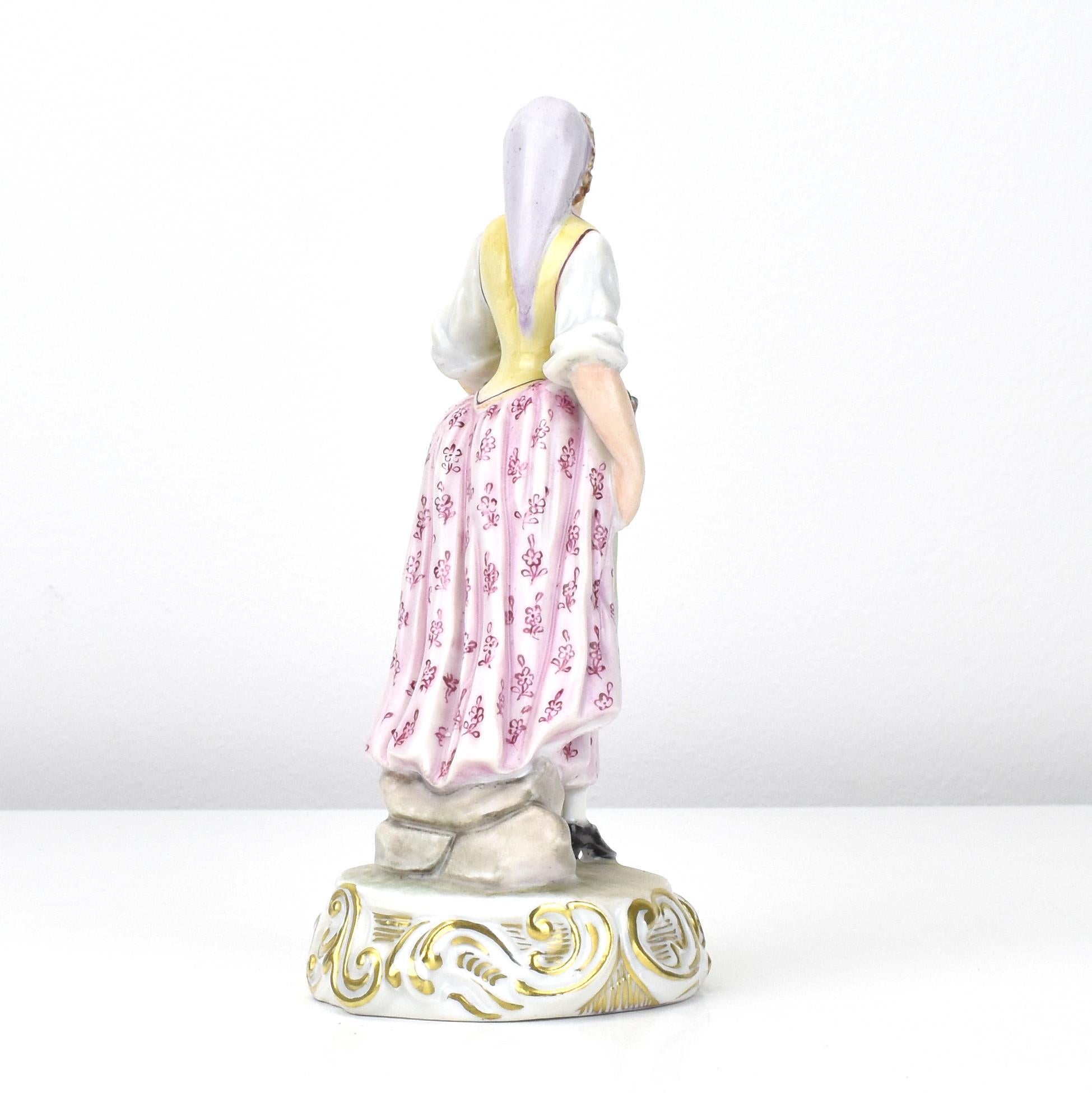 Ginori Porcelain Figurine Trio with Floral Baskets 5