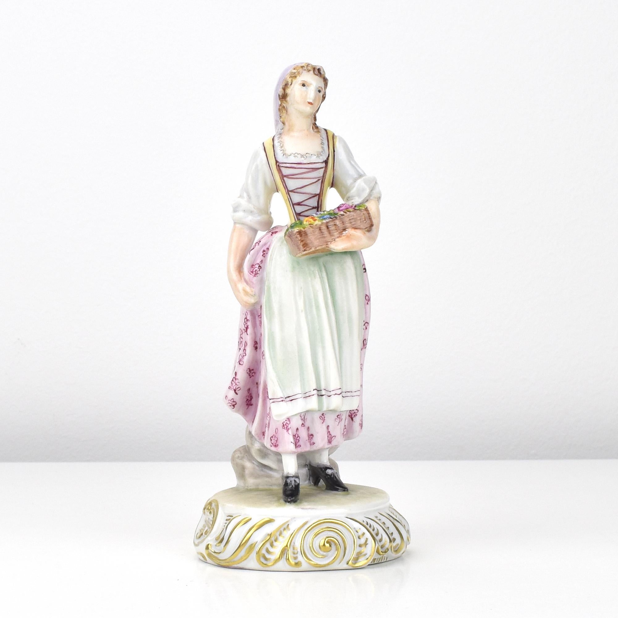 Ginori Porcelain Figurine Trio with Floral Baskets 2