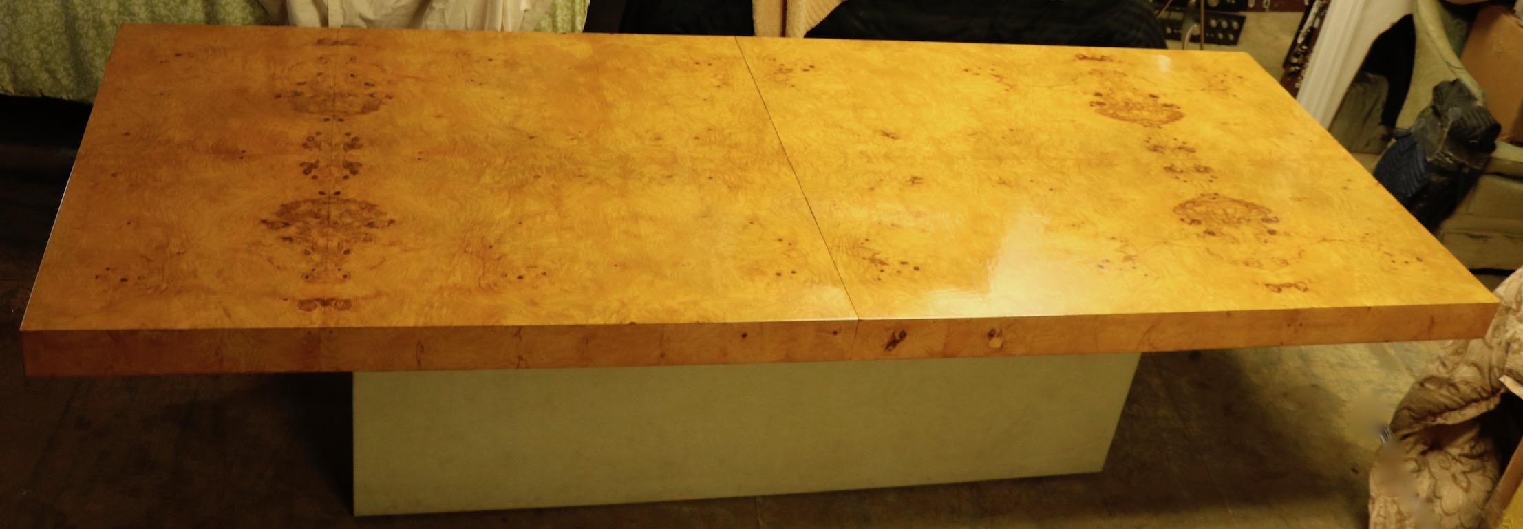 Mid-Century Modern Ginormous Burl Top Conference Dining Table after Baughman For Sale