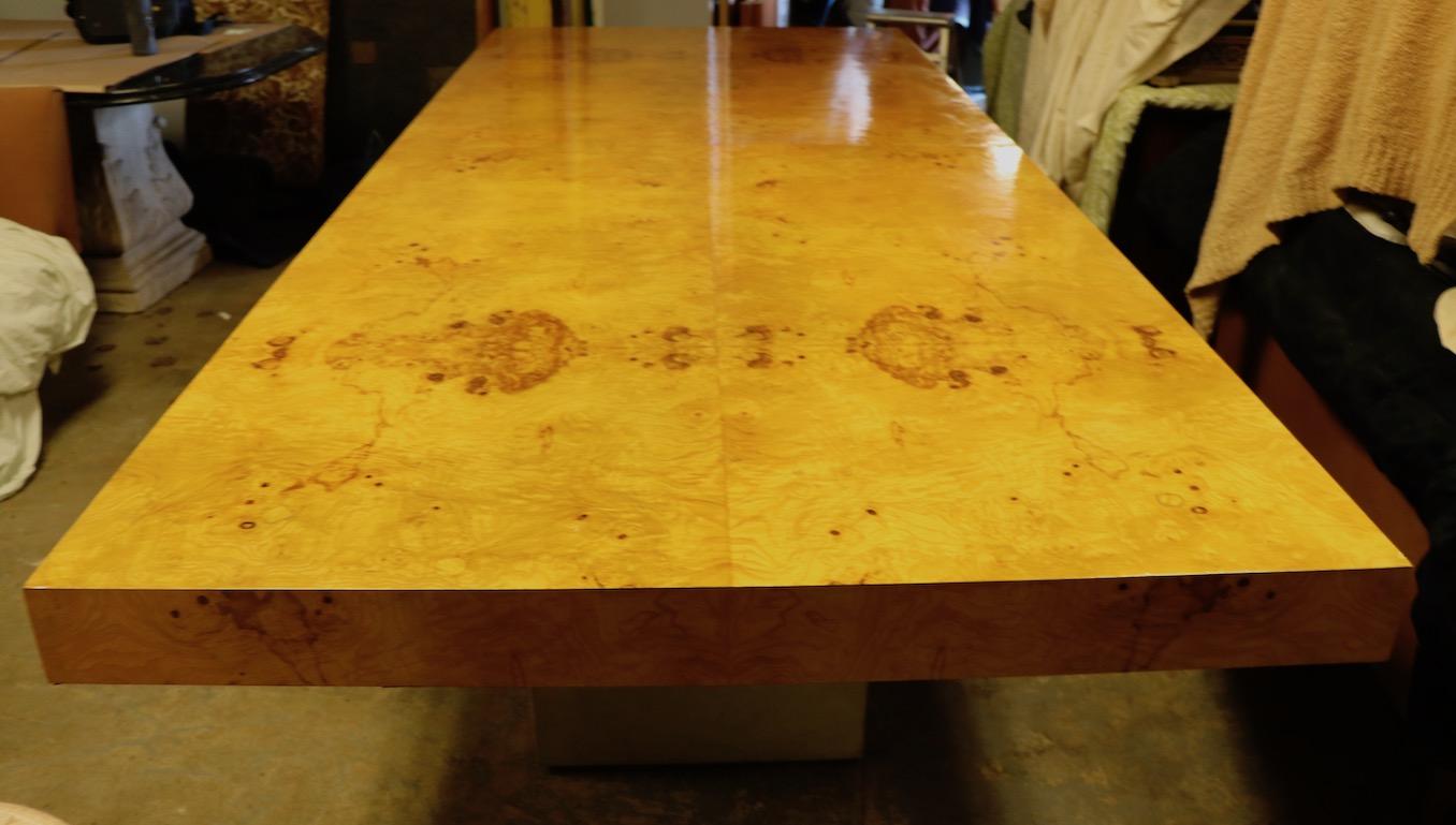 Ginormous Burl Top Conference Dining Table after Baughman In Good Condition For Sale In New York, NY