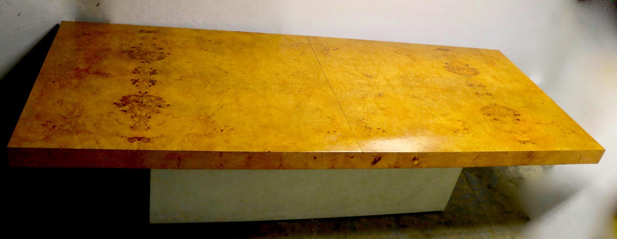 Ginormous Burl Top Conference Dining Table after Baughman For Sale 1