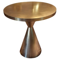 Gio 1 Side table – Ø 40 cm x H 38 cm – Aged gold-patinated brass