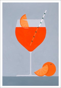 Aperol Spritz with Orange, Modern Still Life, Beverage, Citrus, Italian Style