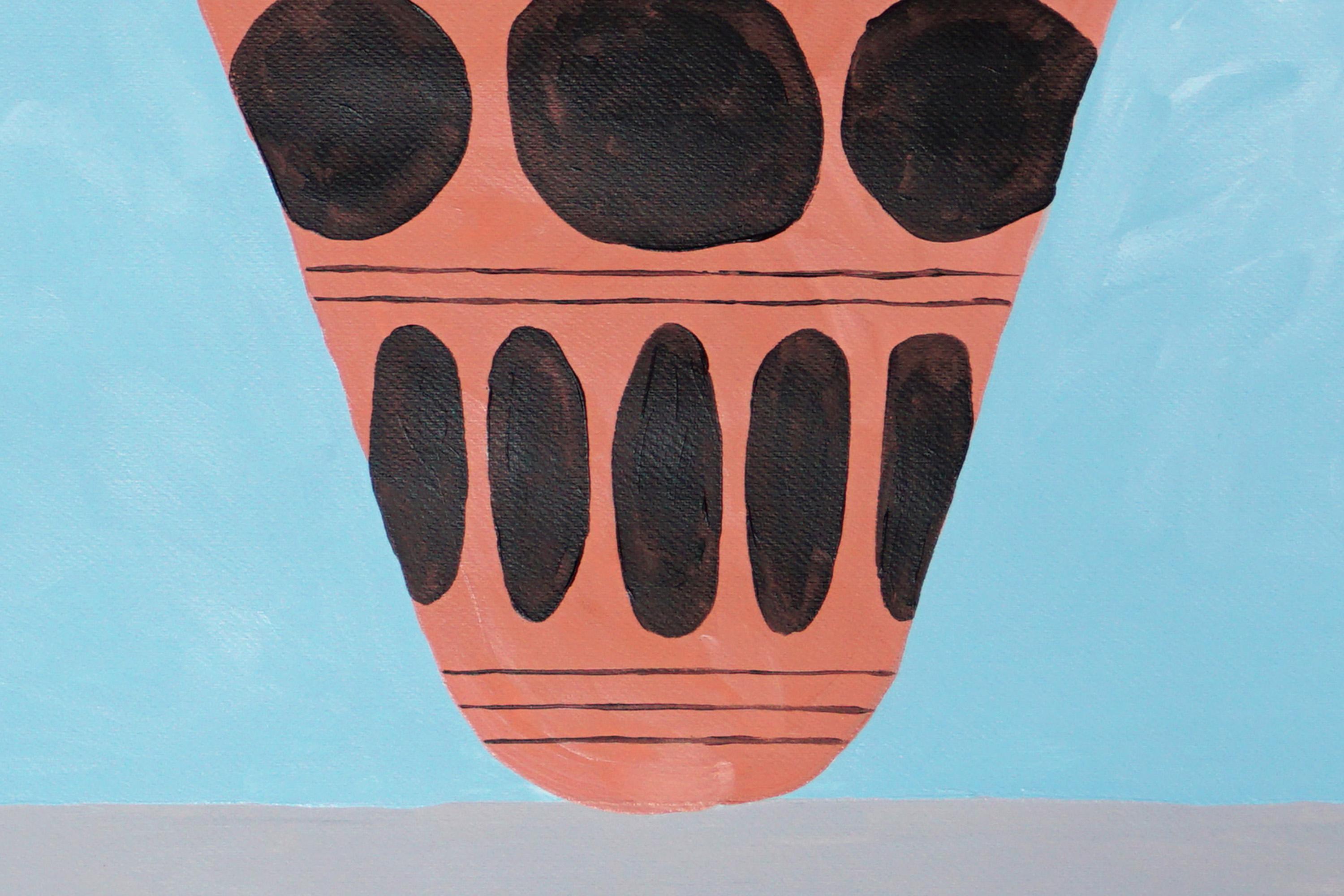 Dittico di vasi greci arcaici, vaso con motivi in ceramica, pittura acrilica su carta in vendita 4