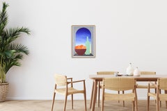 Early Breakfast, Figurative Italian Still Life, Mediterranean Oranges on Paper