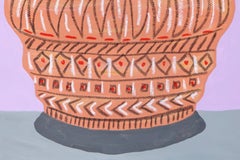 Geometric Pot Patterns Diptych on Pink, Ancient Vessels Painting on Paper, 2024