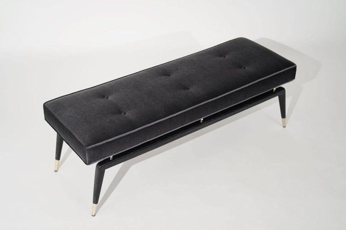 Brass Gio Bench in Black Ceruse by Stamford Modern For Sale