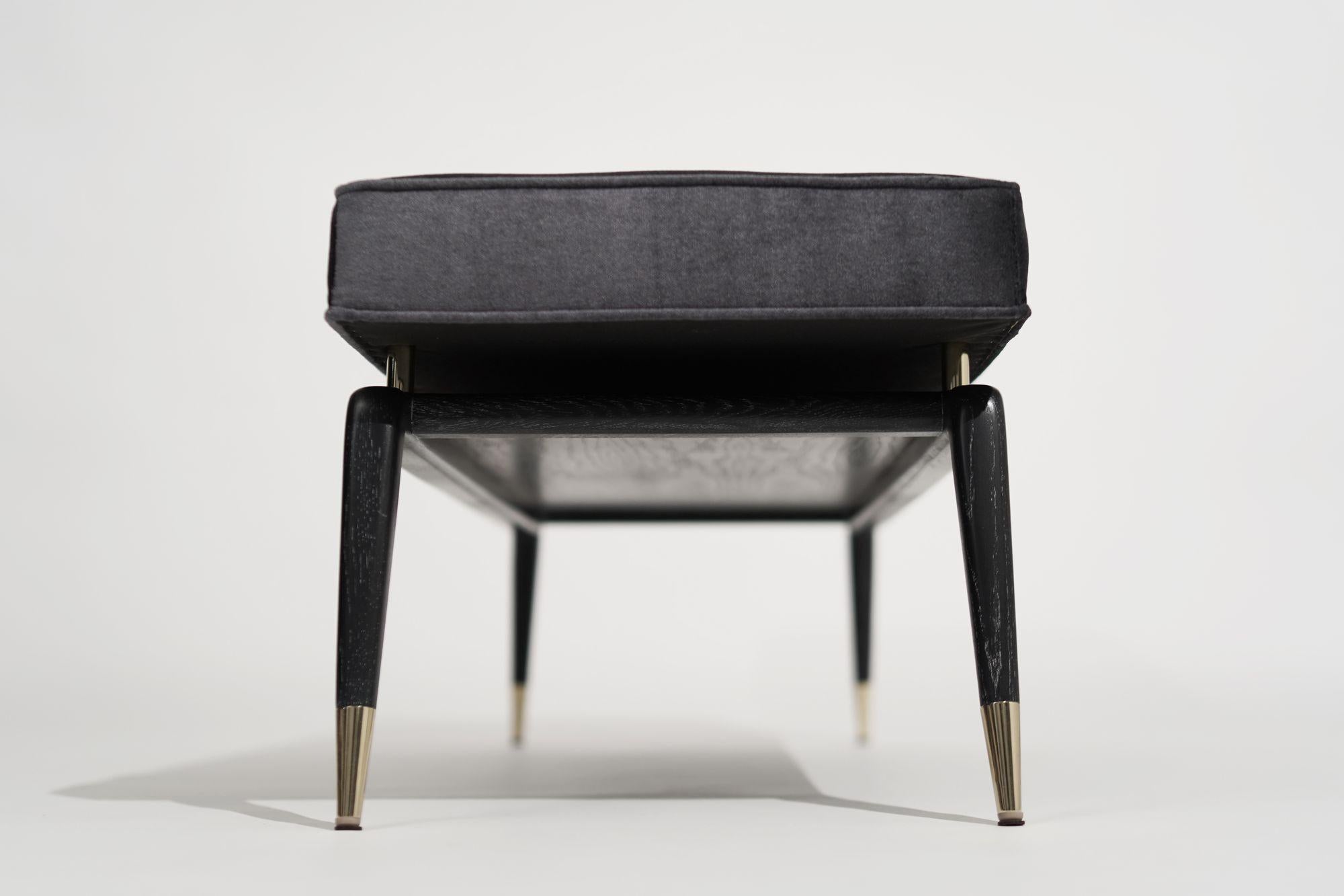 Contemporary Gio Bench in Cerused Oak and Brass by Stamford Modern