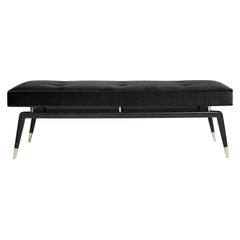 Gio Bench in Cerused Oak and Brass by Stamford Modern
