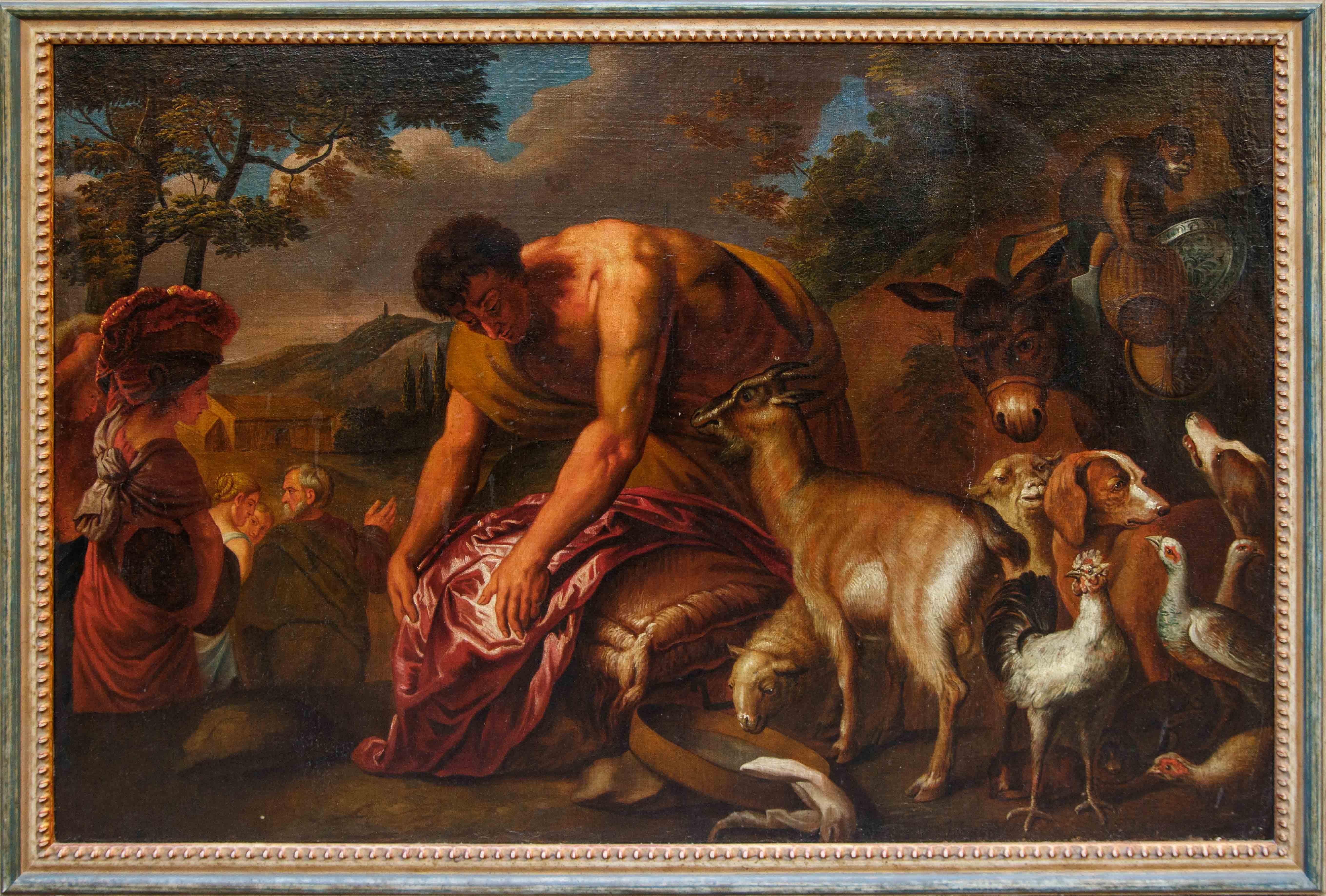 Jacob's departure for the land of Canaan Canvas from the Grechetto Workshop