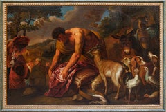 Antique Jacob's departure for the land of Canaan Canvas from the Grechetto Workshop