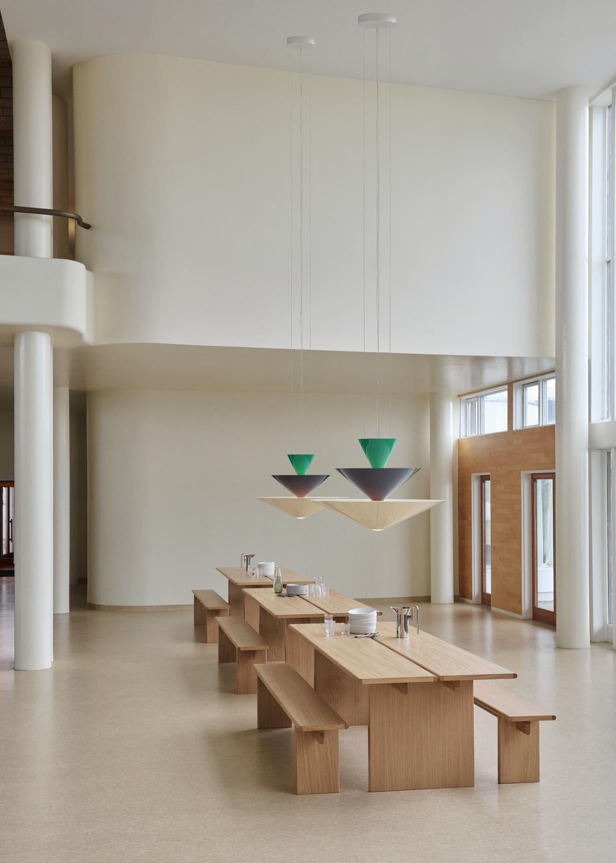 Contemporary Gio Chandelier LN15,  Signal Green, Deep Blue and Ecru White, by Luca Nichetto For Sale