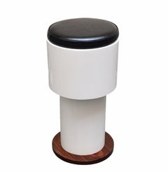 Gio Colombo Taburete de bar blanco, Italia Años 60