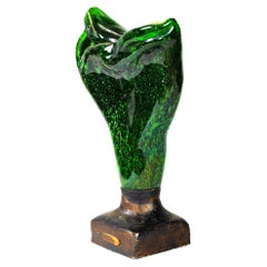 Gio Colucci (1892 - 1974) Green Glass Statue, 1960s