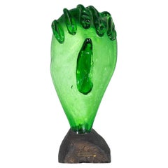 Gio Colucci (1892 - 1974) Green Glass Statue, 1960s