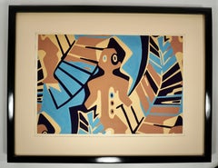 Senza titolo: Figura astratta e foglie