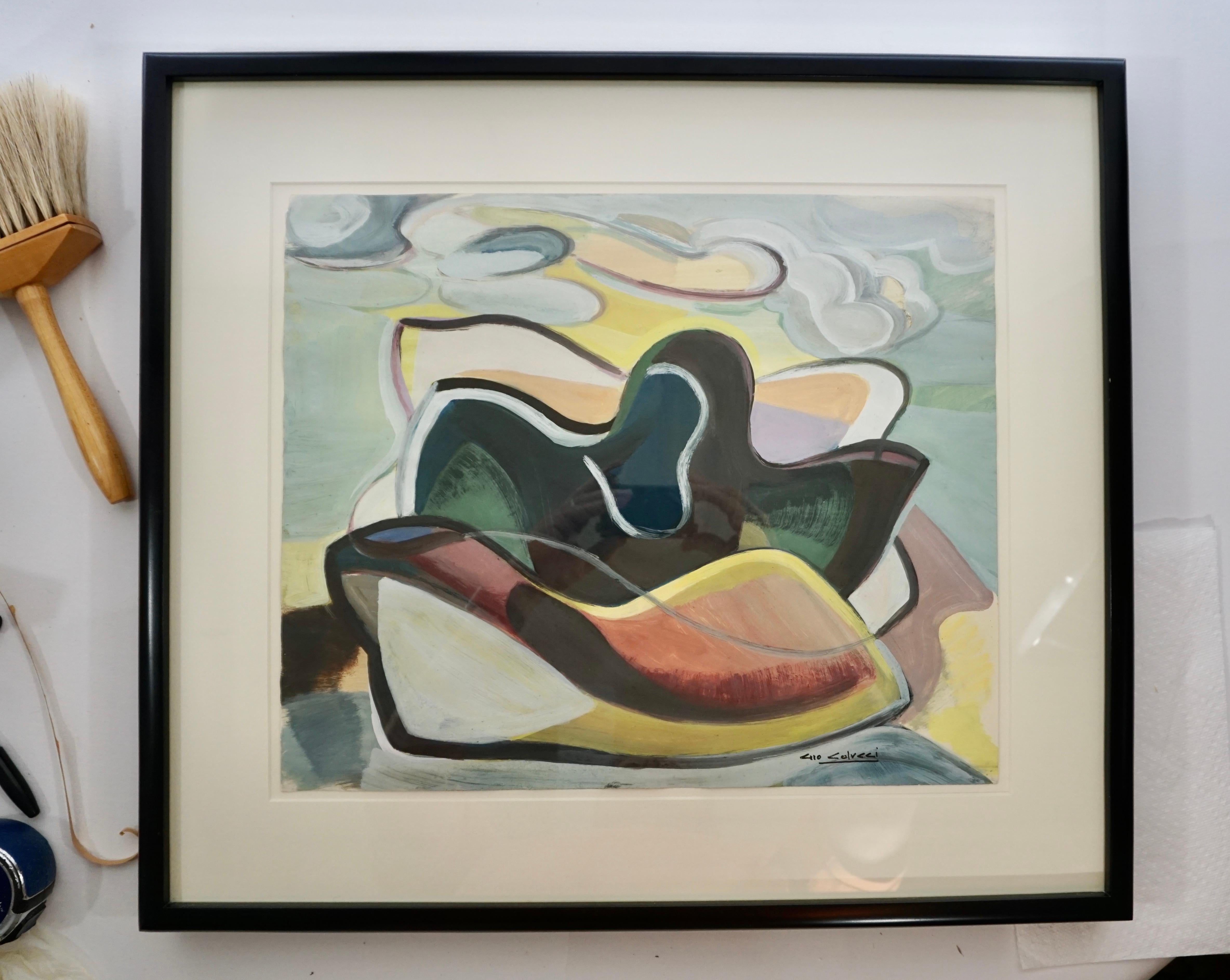 Forme astratte/cielo - Painting di Gio Colucci