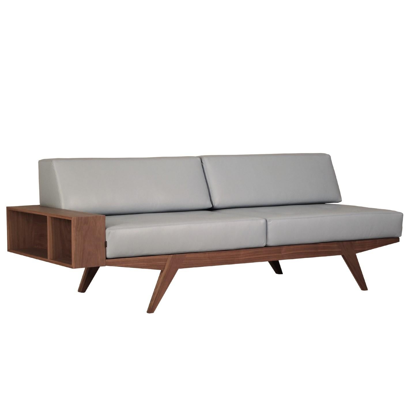 Contemporary sofa bed with removable cushions, frame made of solid cherrywood
Upholstered with fabrics, velvet or leather
Available in different finishes and coating materials.
 