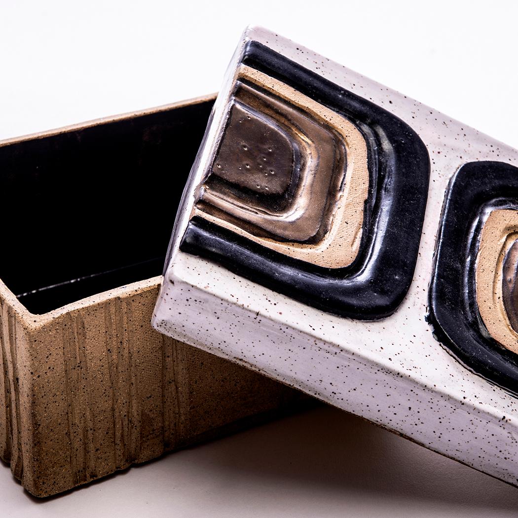 Contemporary Gio Moderno Box in Glazed Ceramic by Trish DeMasi