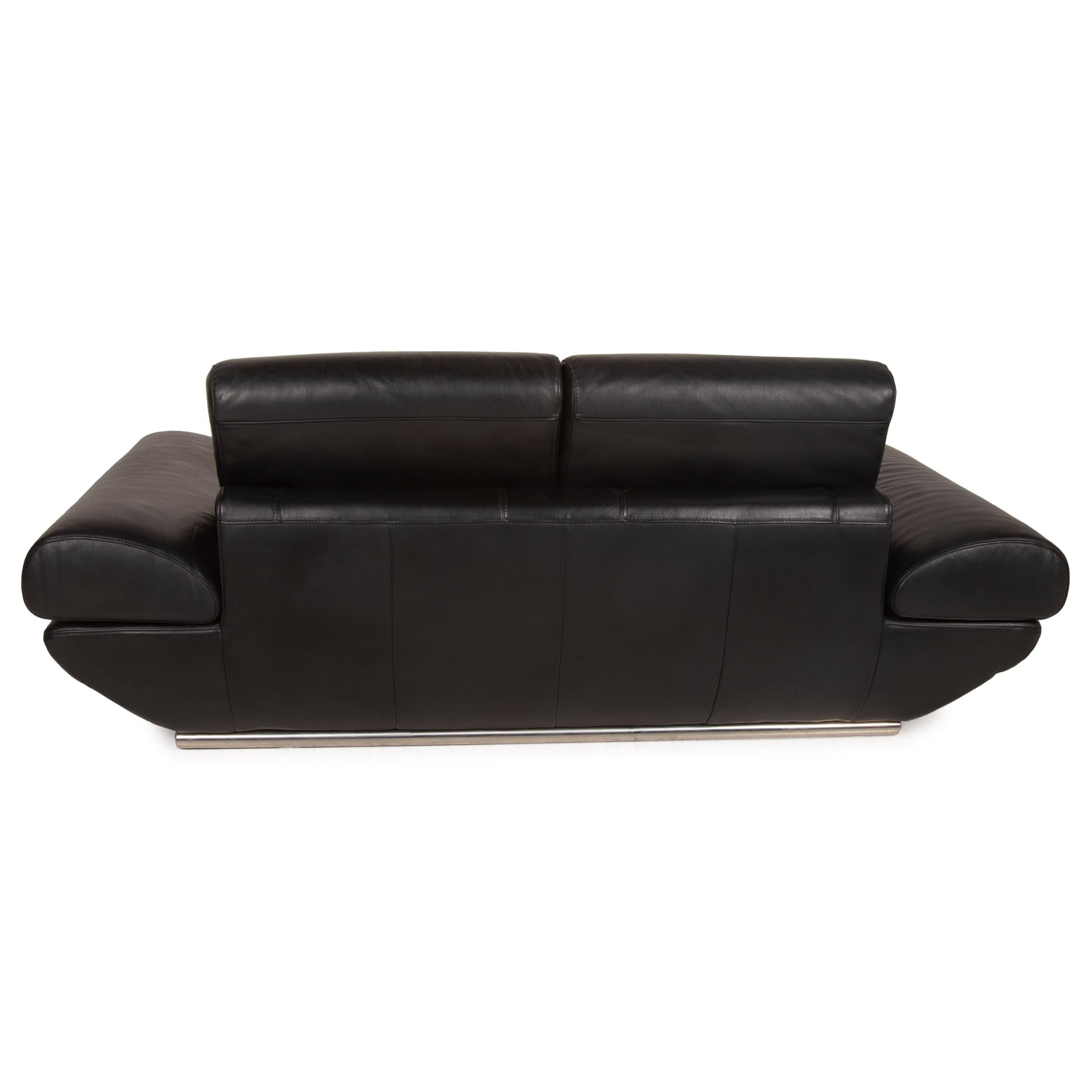 Gio Mano Leather Sofa Black Two-Seater Function 2