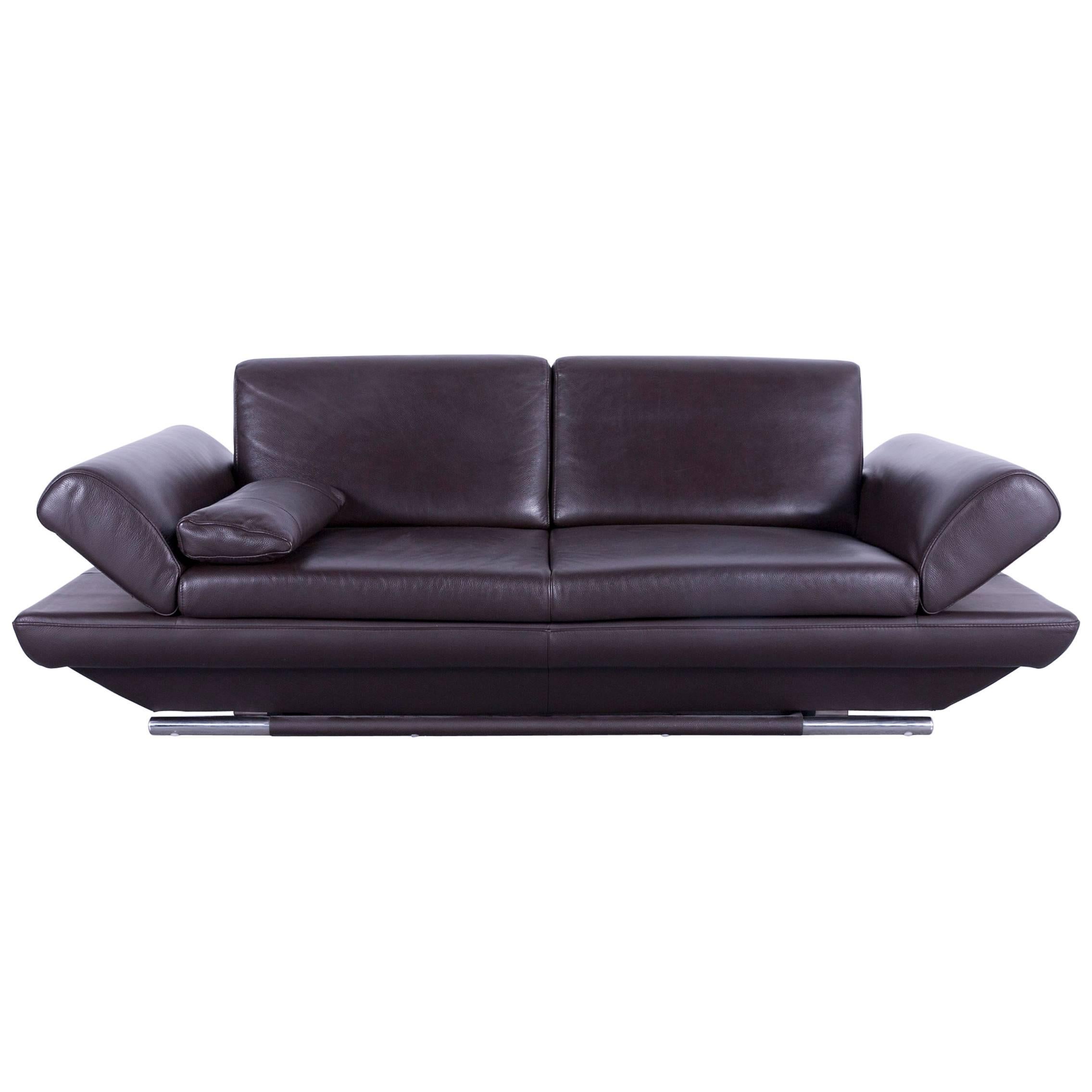 Gio Mano Leather Sofa Brown Two-Seat Function Couch
